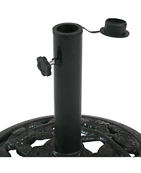 Rose Blossom 16-Inch Diameter Cast Iron Patio Umbrella Base Stand - Green