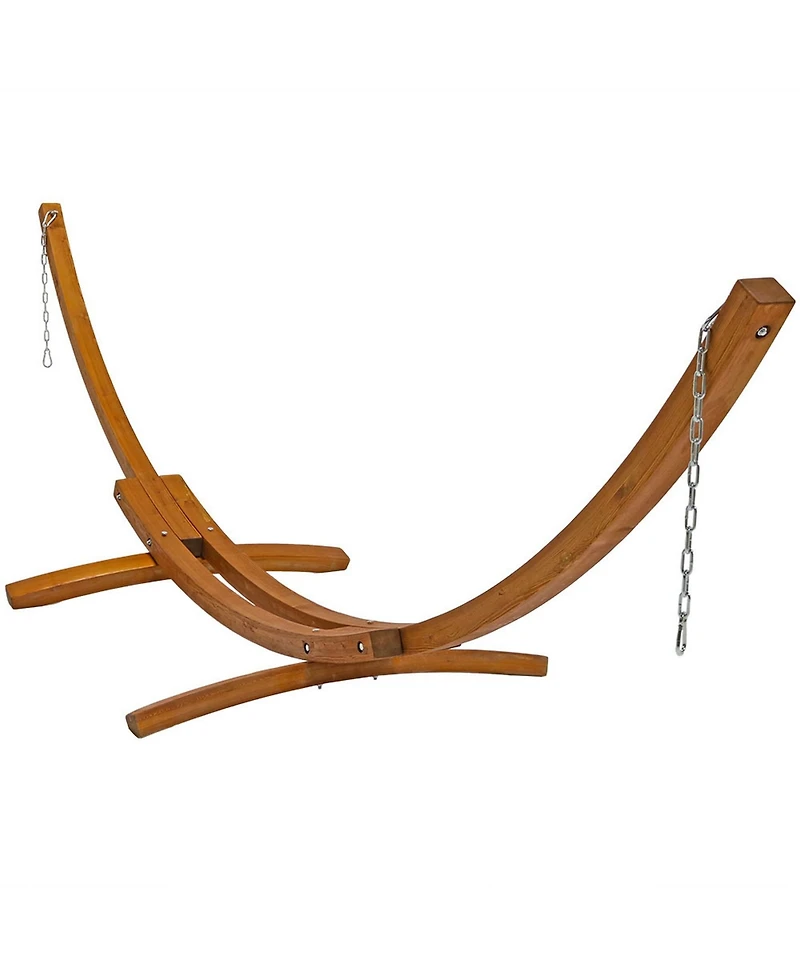 Heavy-Duty Two-Person Curved Larch Wood Hammock Stand Only