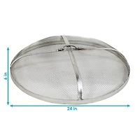 Outdoor Heavy-Duty Steel Mesh Round Camp Fire Pit Spark Screen Lid with Grabber Ring Top
