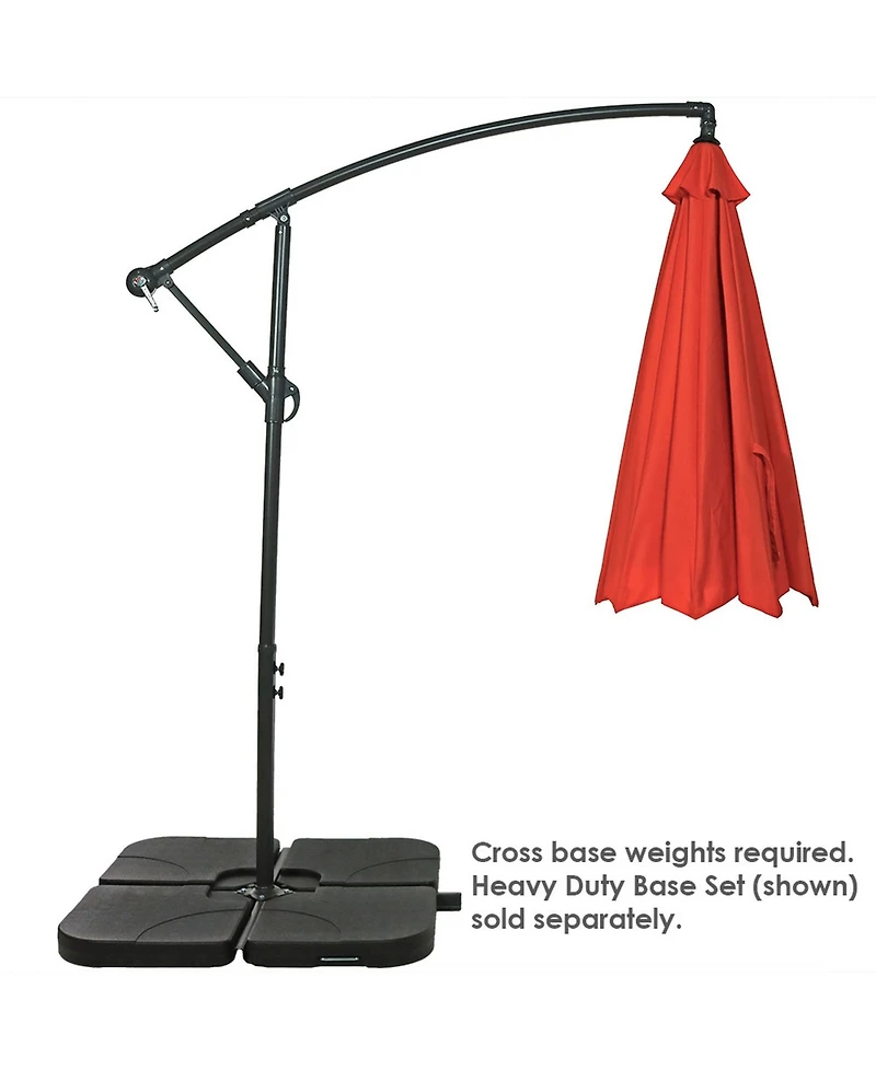 10' Offset Cantilever Patio Umbrella - Polyester Canopy and Steel Pole - Cross-Base - Burnt Orange