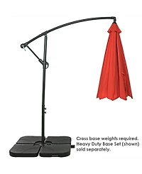 10' Offset Cantilever Patio Umbrella - Polyester Canopy and Steel Pole - Cross-Base - Burnt Orange