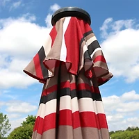 9 ft Solar Patio Umbrella with Lights, Tilt, and Crank - Beige