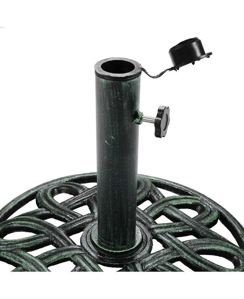 Cast Iron Patio Umbrella Base Stand - 17-Inch Diameter