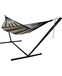 Mayan Family Hammock Handwoven Xxl Thick Cord with Stand