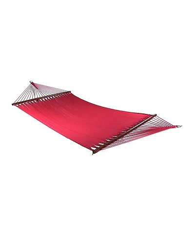 Large Double Wide Two-Person Polyester Rope Hammock with Spreader Bars - 600 lb Weight Capacity