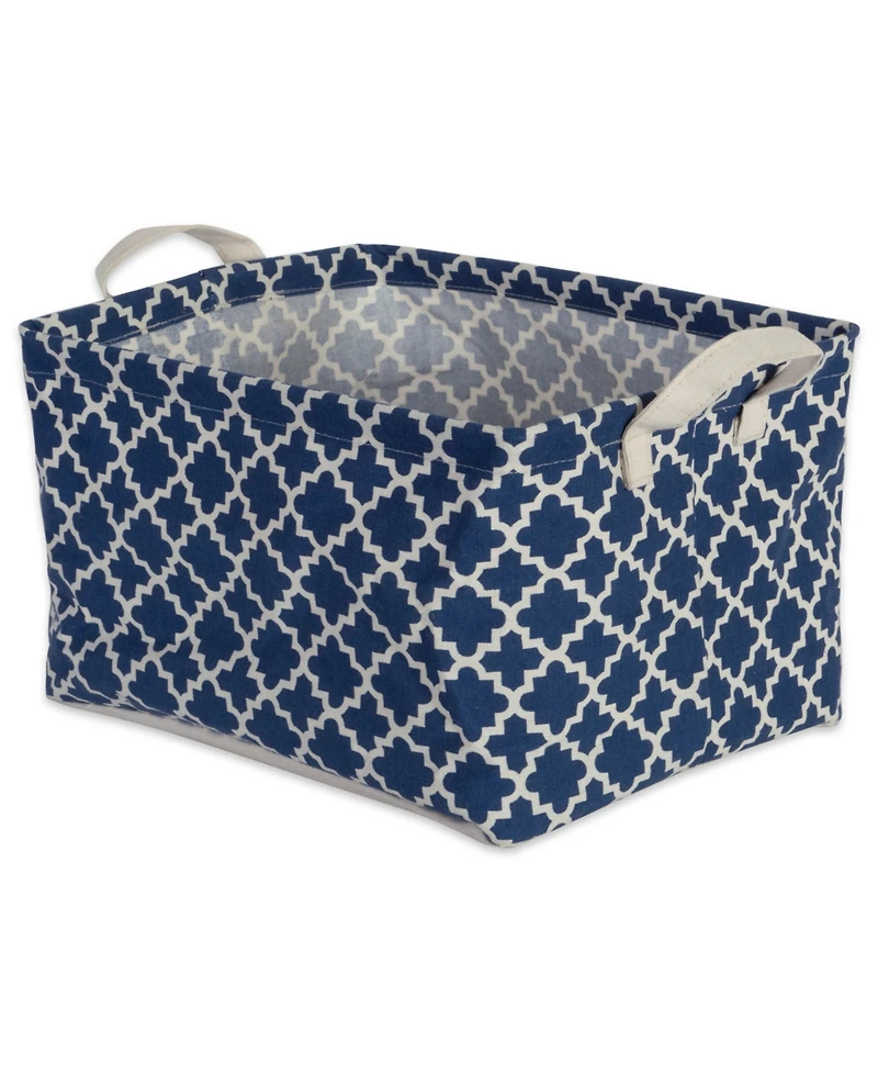 Design Imports Polyethylene Coated Cotton Polyester Laundry Bin Lattice Rectangle Extra Large Set of 2
