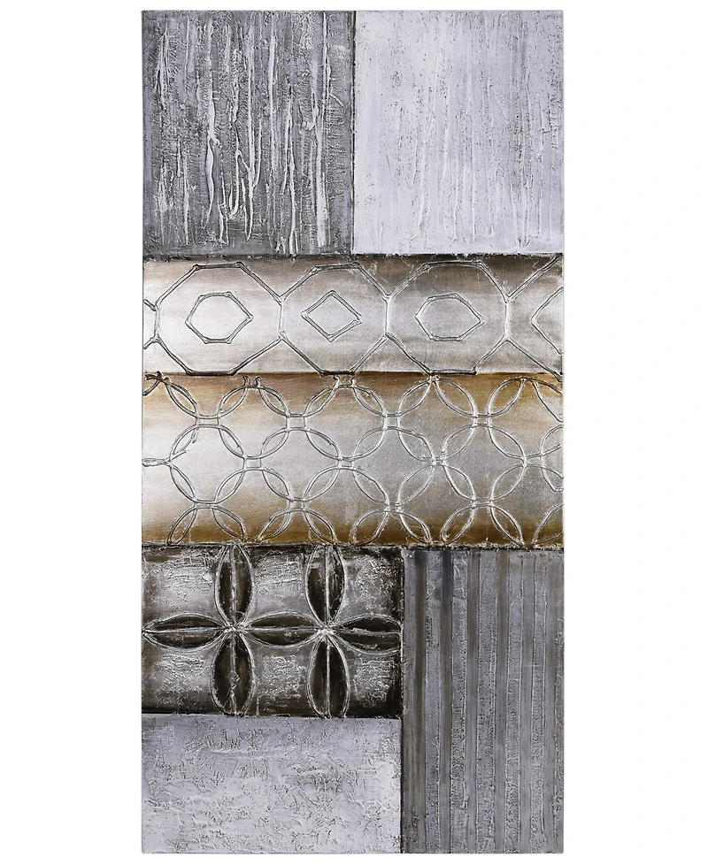 Empire Art Direct Stacked 1 Textured Metallic Hand Painted Wall Art by Martin Edwards, 30" x 60" x 2"