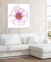 Empire Art Direct Magenta Cosmo on White Frameless Free Floating Tempered Glass Panel Graphic Wall Art, 40" x 40" x 0.2"
