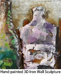 Empire Art Direct 5 O'clock Mixed Media Iron Hand Painted Dimensional Wall Art, 24" x 48" x 2.2"