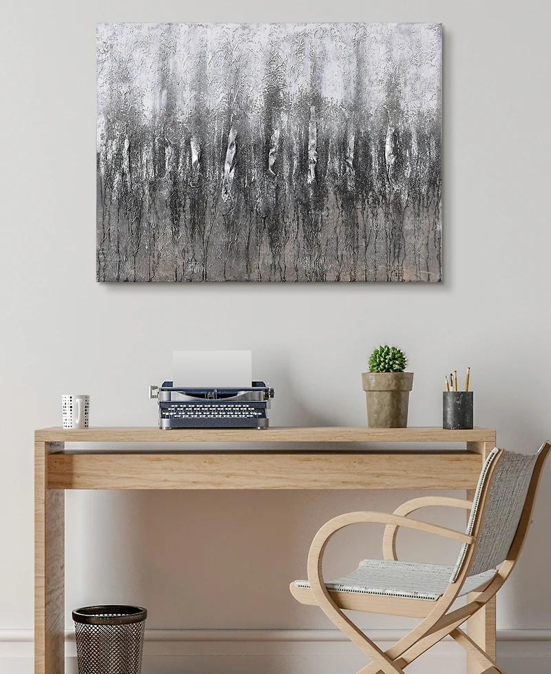Empire Art Direct Gray Frequency Textured Metallic Hand Painted Wall Art by Martin Edwards, 30" x 40" x 1.5"