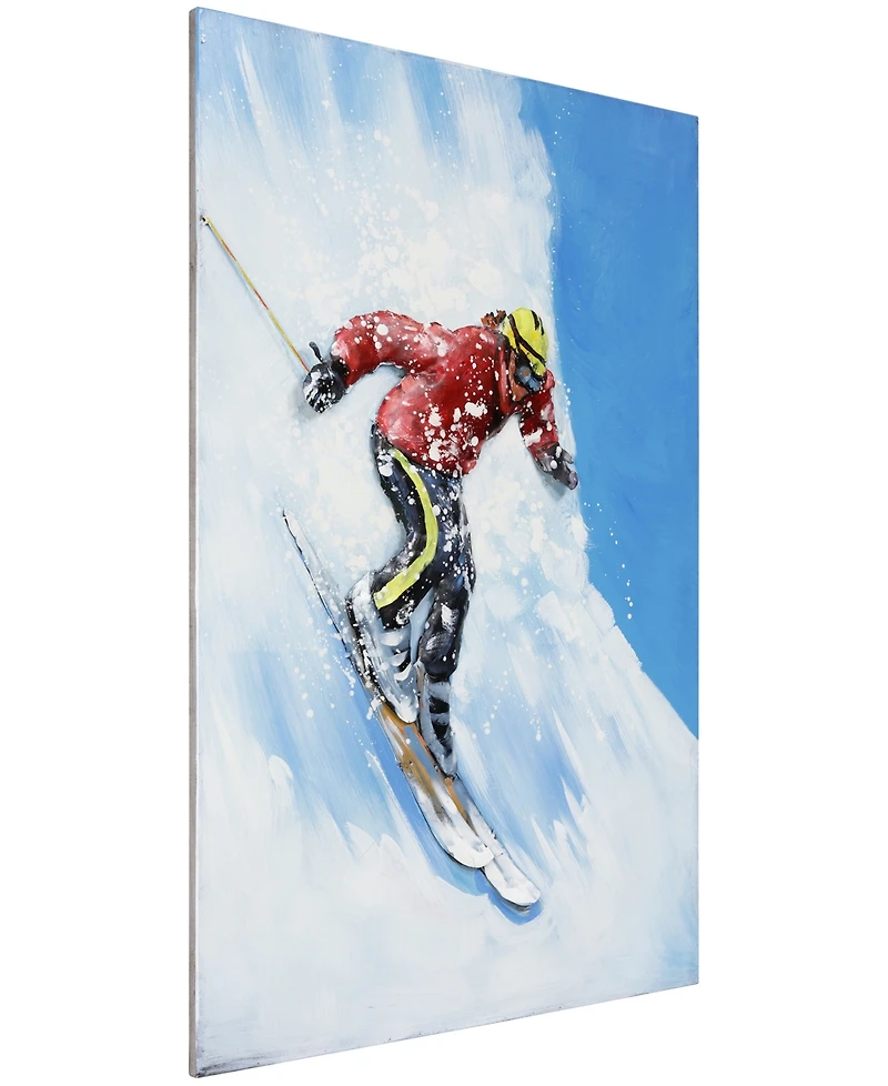 Empire Art Direct Skiing Mixed Media Iron Hand Painted Dimensional Wall Art, 48" x 32" x 2.6"