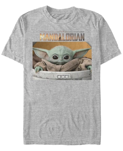Fifth Sun Men's Star Wars The Mandalorian Child Big Eyes Portrait Logo Short Sleeve T-shirt