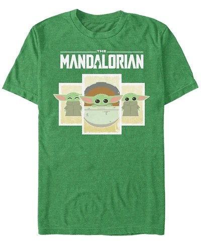 Fifth Sun Star Wars The Mandalorian Child Cartoon Panels Short Sleeve Men's T-shirt