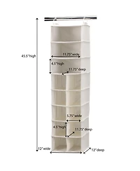 Household Essentials Hanging Shoe Organizer, 10 Pockets and 3 Shelves