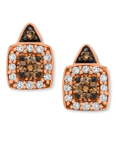 Chocolate by Petite Le Vian and White Diamond Stud Earrings (1/3 ct. t.w.) 14k Rose, Yellow or Gold