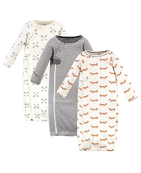 Touched by Nature Baby Boys Full-Zip Natural Cotton Sleep Gown