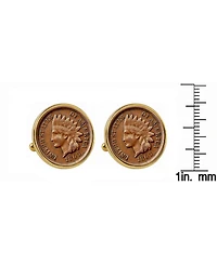 American Coin Treasures 1800's Indian Penny Bezel Coin Cuff Links