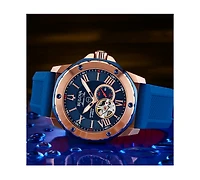 Bulova Men's Automatic Marine Star Blue Silicone Strap Watch 45mm