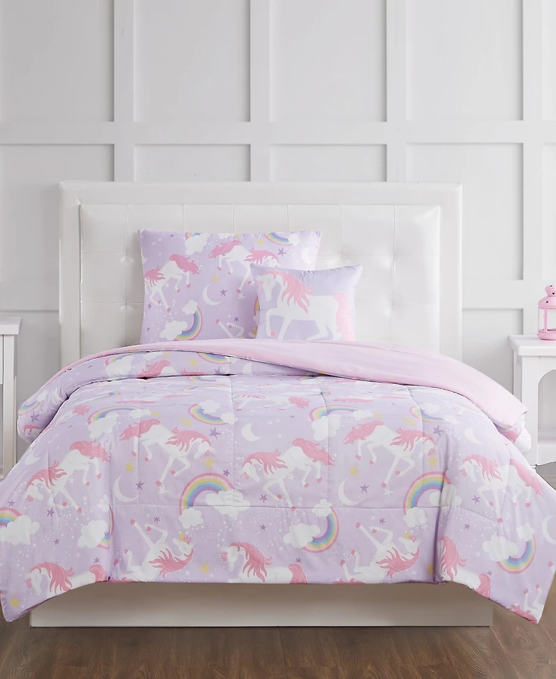 My World Kids Rainbow Unicorn 3-Pc. Comforter Set, Full