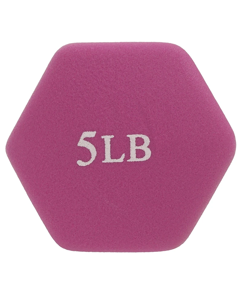 Sunny Health & Fitness Neoprene Dumbbells 5 lbs, Set of 2, Anti-Slip, Anti-Roll