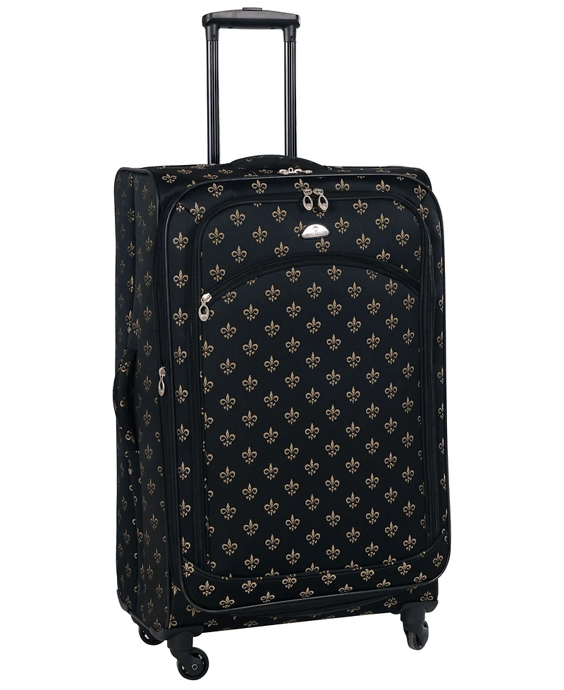 American Flyer Fleur De Lis 5 Piece Spinner Luggage Set