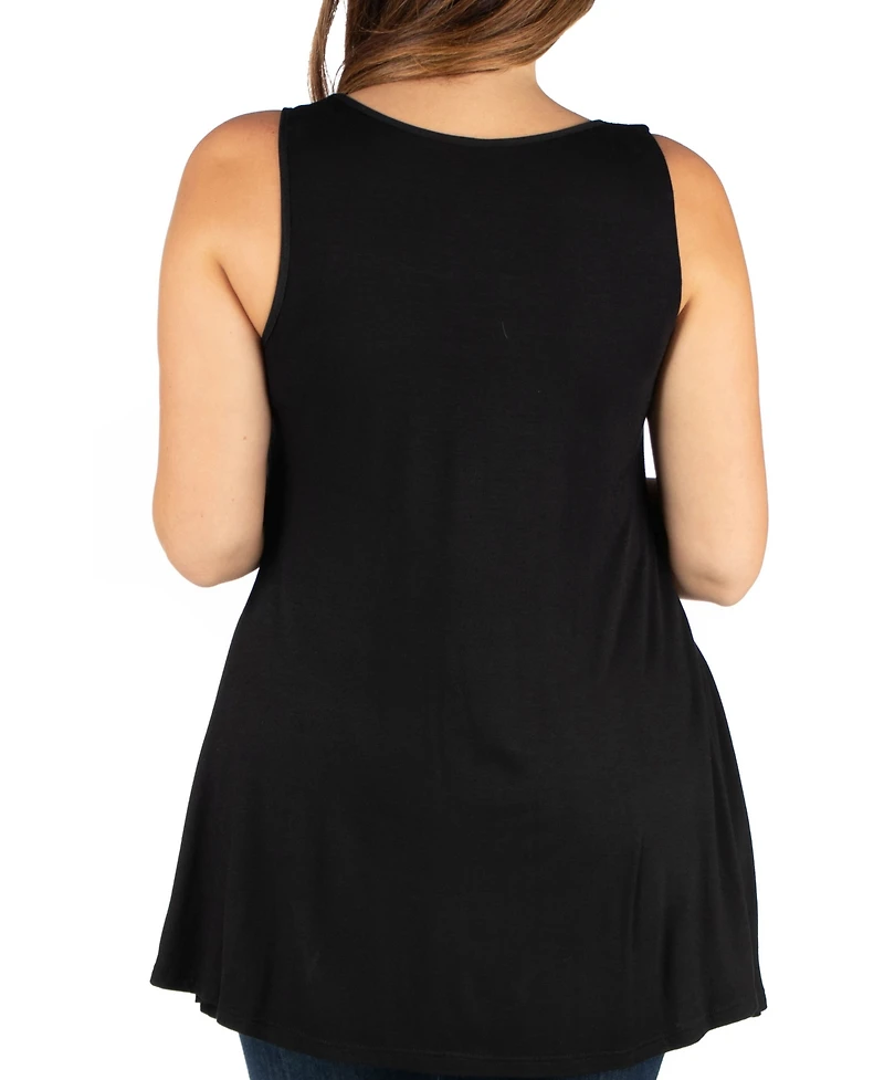 24seven Comfort Apparel Plus Sleeveless Tunic Tank Top
