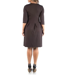Women's Plus Fit and Flare Dress