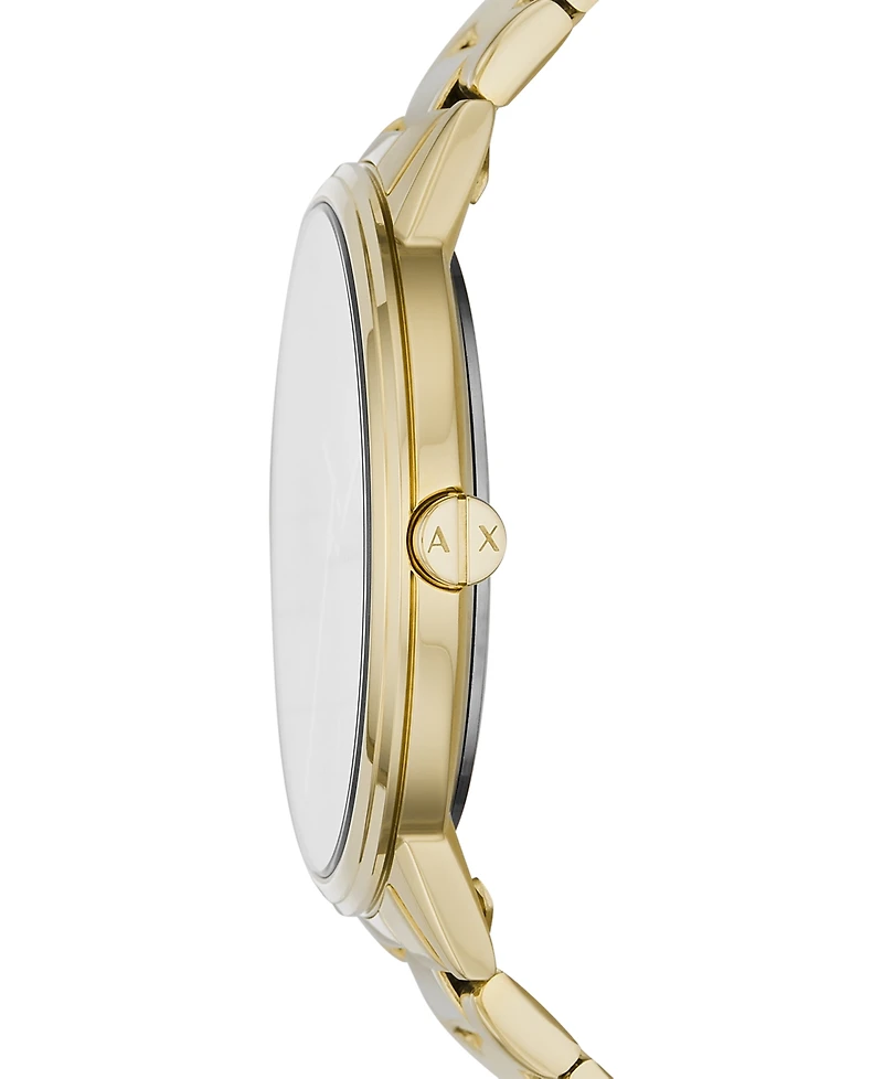 Men's Gold-Tone Stainless Steel Bracelet Watch 42mm Gift Set