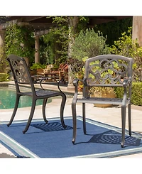 Noble House Austin Outdoor Cast Dining Chairs, Set of 2