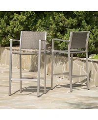 Noble House Cape Coral Outdoor Barstools, Set of 2