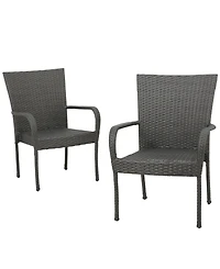 Noble House Malone Outdoor Dining Chairs, Set of 2
