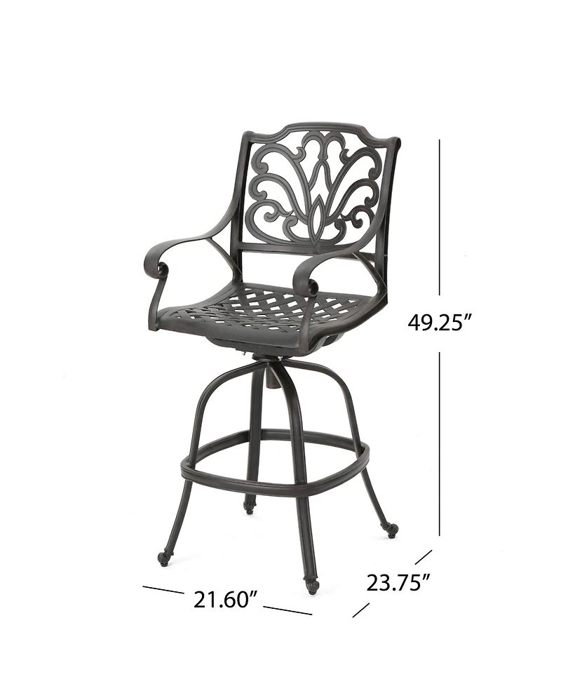 Noble House Alfresco Outdoor Cast Barstools, Set of 2