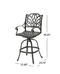 Noble House Alfresco Outdoor Cast Barstools, Set of 2