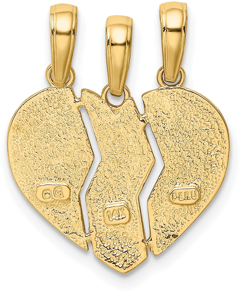 14k Gold Charm, Break Apart Big Sis, Mom and Lil Sis Charm