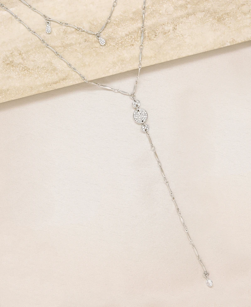 Ettika Carmine Layered Crystal Lariat Women's Necklace