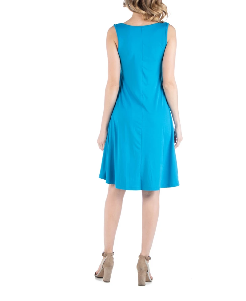 24seven Comfort Apparel A Line Slim Fit and Flare Maternity Dress