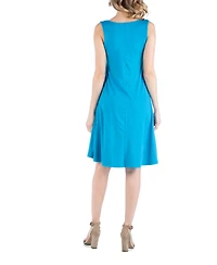 24seven Comfort Apparel A Line Slim Fit and Flare Maternity Dress