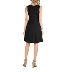 24seven Comfort Apparel A Line Slim Fit and Flare Maternity Dress