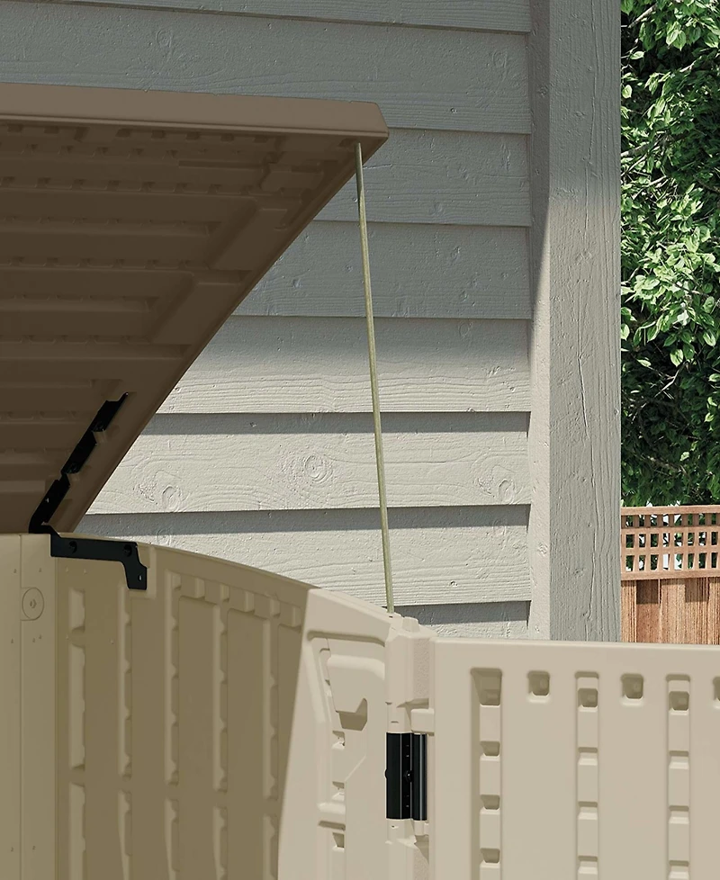 Suncast 34 Cubic Feet Horizontal Compact Storage Shed for Outdoor Spaces, Sand