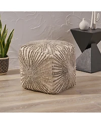 Noble House Nolene Boho Ottoman Pouf