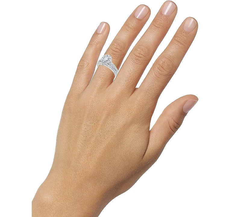 Certified Diamond Pear Halo Bridal Set (2 ct. t.w.) in 18k White, Yellow or Rose Gold