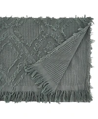 Saro Lifestyle Fringe Waffle Weave Runner