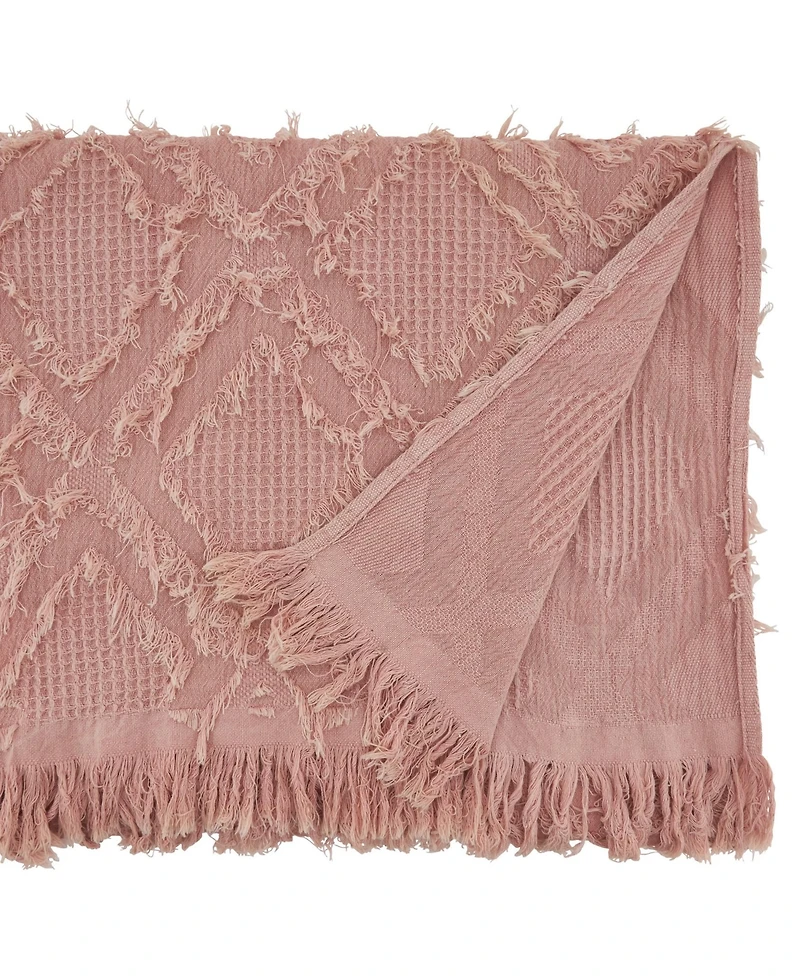 Saro Lifestyle Fringe Waffle Weave Runner