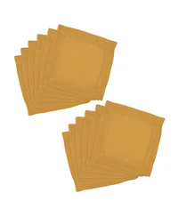 Saro Lifestyle Hemstitched Border Cocktail Napkin Set of 12