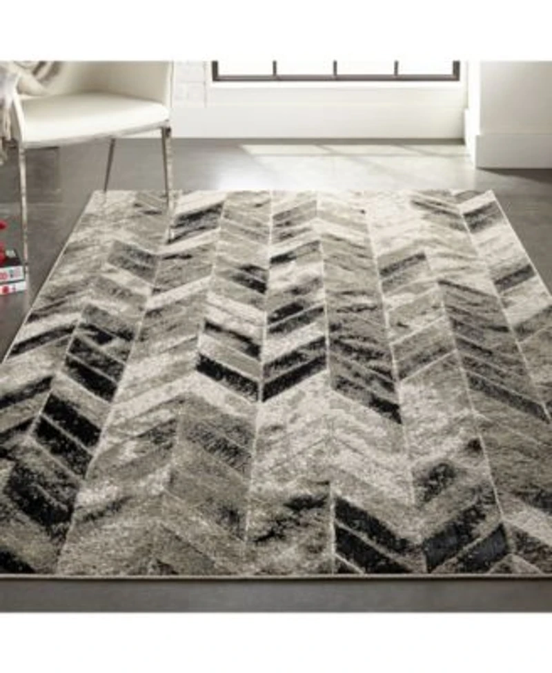 Simply Woven Hadlee R3048 Gray Rug