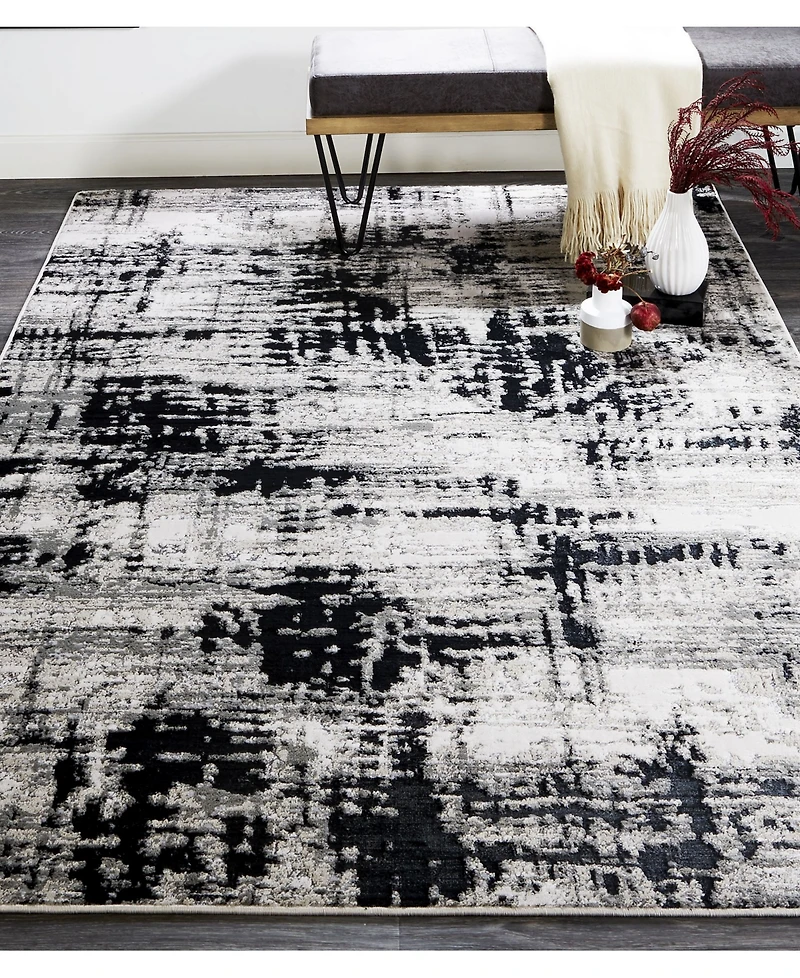 Feizy Micah R3339 Black 1'8" x 2'10" Area Rug