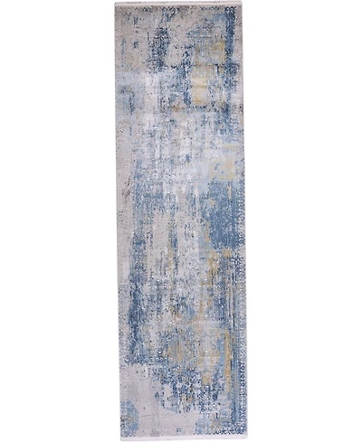 Feizy Cadiz R3890 Blue 3'1" x 10' Runner Rug