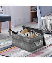 Sorbus 2-Pack Rustic Wood Pattern Storage Box Set