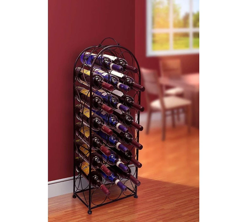 Sorbus 23-Bottle Bordeaux Chateau Wine Rack - Elegant Storage, Timeless Style, Optimal Freshness for Your Wine Collection (Black)