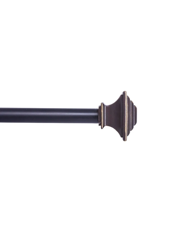 Kenney Fast Fit Mission 5/8 Inch Decorative Curtain Rod - Easy Install Window Treatment